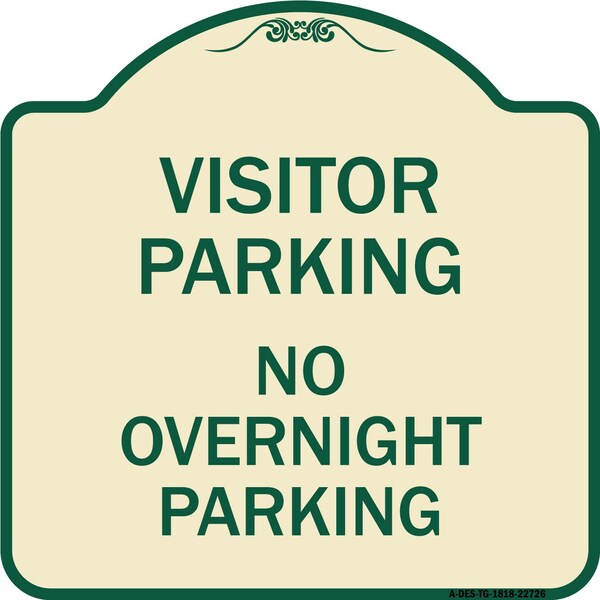 Visitor Parking Visitor Parking No Overnight Parking Heavy-Gauge Alum Sign, 18" x 18", TG-1818-22726
